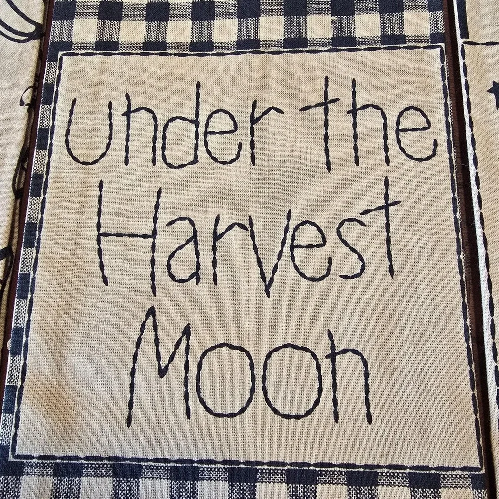 VHC‎ Brands Primitive Harvest Moon Kitchen Towel Set 3pc Black Tan NEW